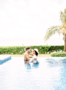 Pool Engagement Photo session in Cancun Mexico
