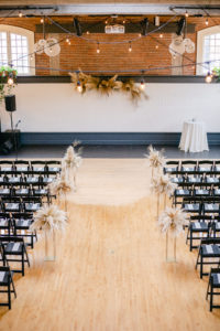 The ceremony seating inside the Evergreen venue located in SE Alder Portland, OR